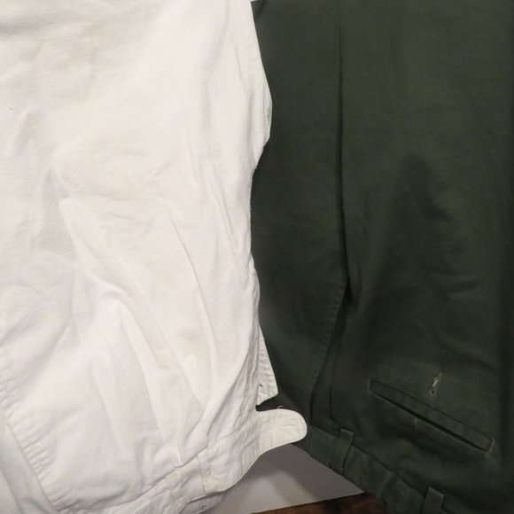 Men's White and Green Chinos - Picture 1 of 5